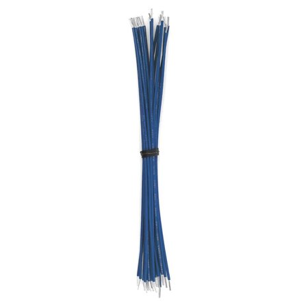 REMINGTON INDUSTRIES Cut And Stripped Wire, 16 AWG, Stranded, Blue 12in Leads, 100PK CS16UL1007STRBLU-12-100